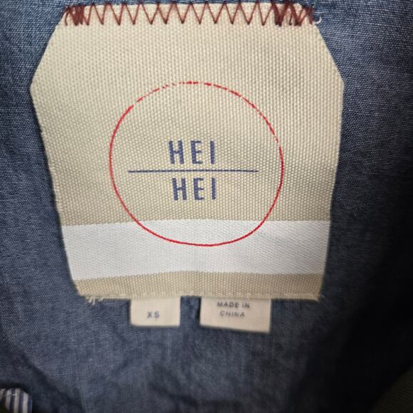 HEI Adventurer Womens Button Shirt Coat XS Button Embroider Studded Boho Indie - Picture 6 of 12